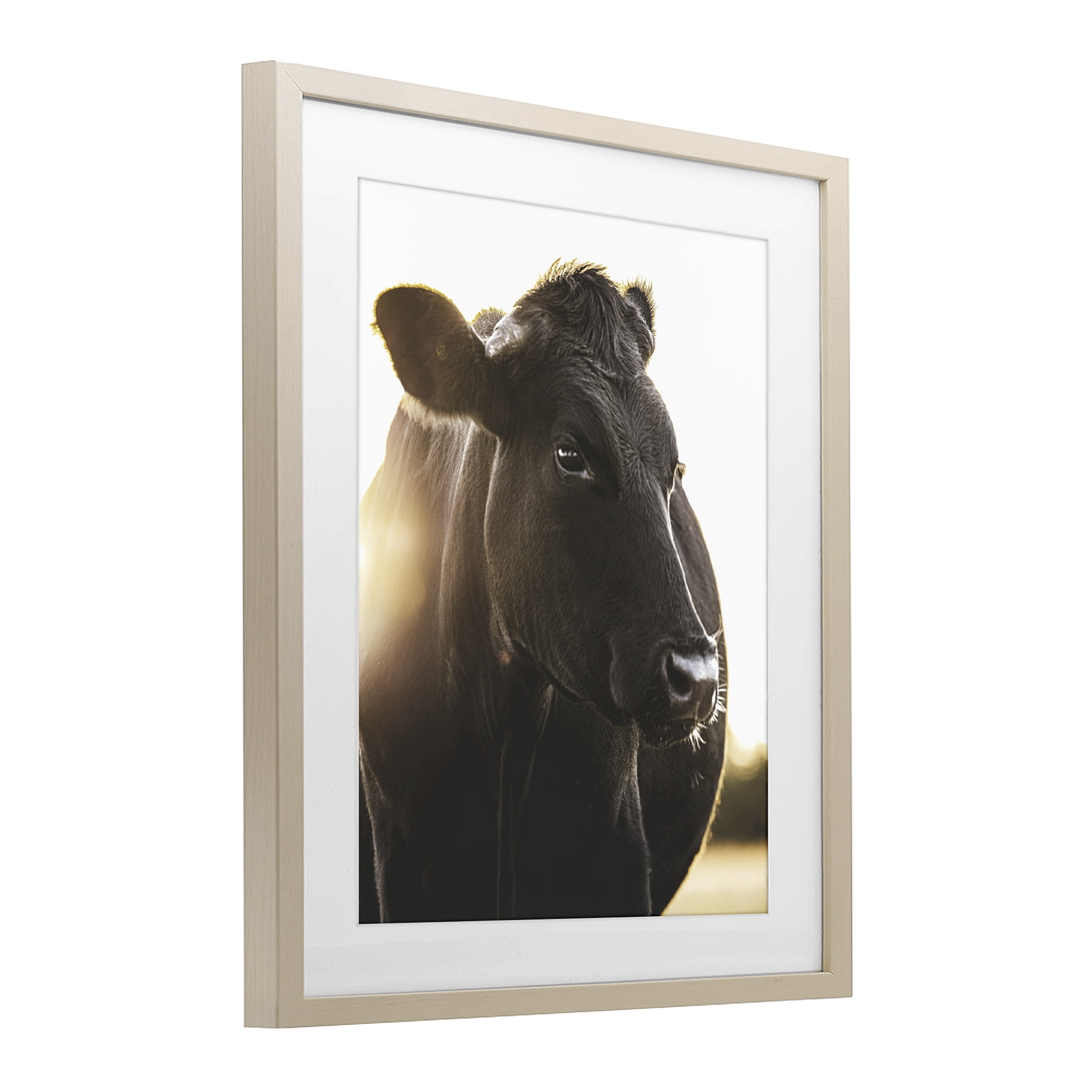 Stupell Industries Bessie The Cow Portrait Birch Framed Print Under Glass, design by Leah Straatsma