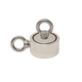 thumbnail image 1 of N42 Neodymium Pot Magnet with 2x M8 Eyebolts - 60mm dia x 22mm - 264.6lbs Pull (Pack of 1), 1 of 4