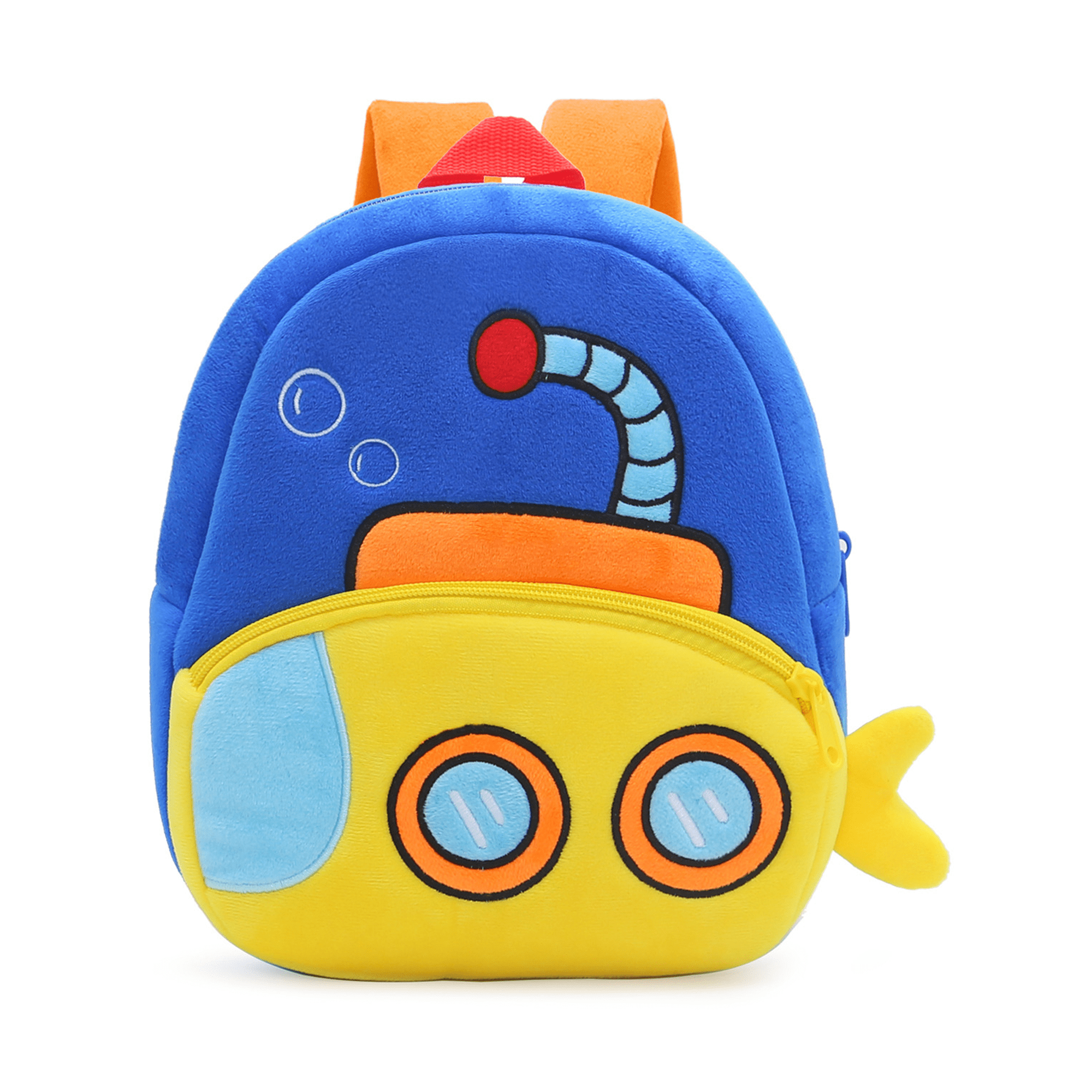 Lomyolo Kids Backpack for Boys Girls 2-6 Years | Cute Cartoon Car Shaped Backpack, Plush Soft Mini Travel Bag for Kids | Machine Washable - Submarine