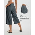 thumbnail image 2 of BALEAF Women's Capri Pants Wide Leg Athletic Yoga Capris with Pockets Quick Dry Hiking Pants Loose Lounge Summer UPF 50+ Dark Gray S, 2 of 6