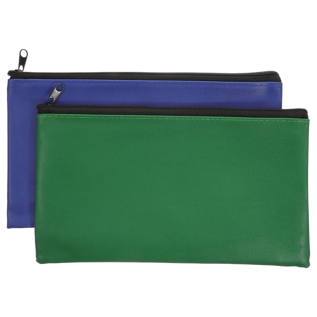 EeaseCA 2Pcs Leather Cash Bag Zipper Files Pouches Portable Documents Bags File Storage Bags for Men
