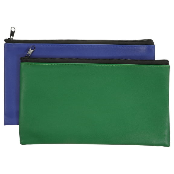 Leather File Storage Pouch Depositing Cash Bags 2 Pcs Waterproof Coin Purse Safe Man Office