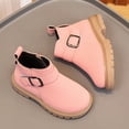 thumbnail image 5 of Eltusu Girls Ankle Boots, Chunky Non-Slip Windproof Thermal Winter Booties Pink Size 2 Big Kids, 5 of 5