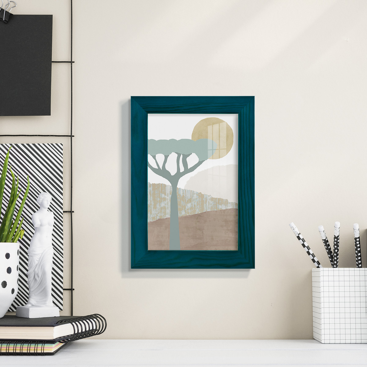 Ennerdale II - Framed Print w/glass - Ocean Blue