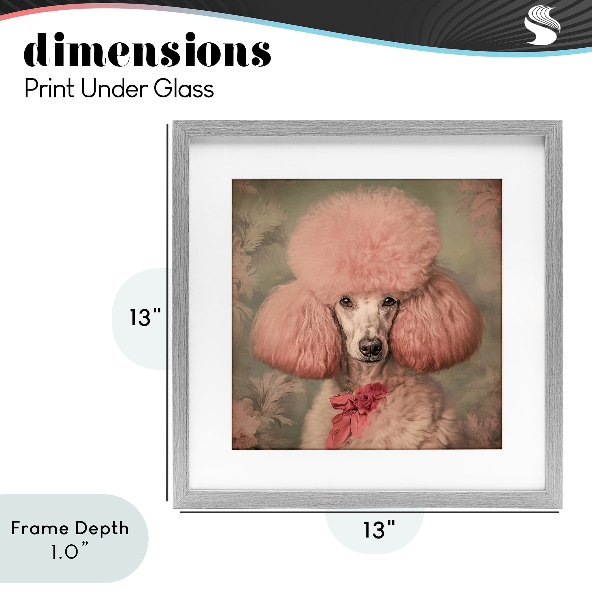 Stupell Industries Miss Baroness Blush Gray Framed Print Under Glass, design by Tina LeCour
