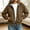 Brown women corduroy jacket a1, variant on SSZMDLB Women Zip Up Corduroy Jackets Long Sleeve Hooded Round Neck Fall Winter Warm Solid Casual Outwear Coat for Women Dressy Basic, Light Blue S