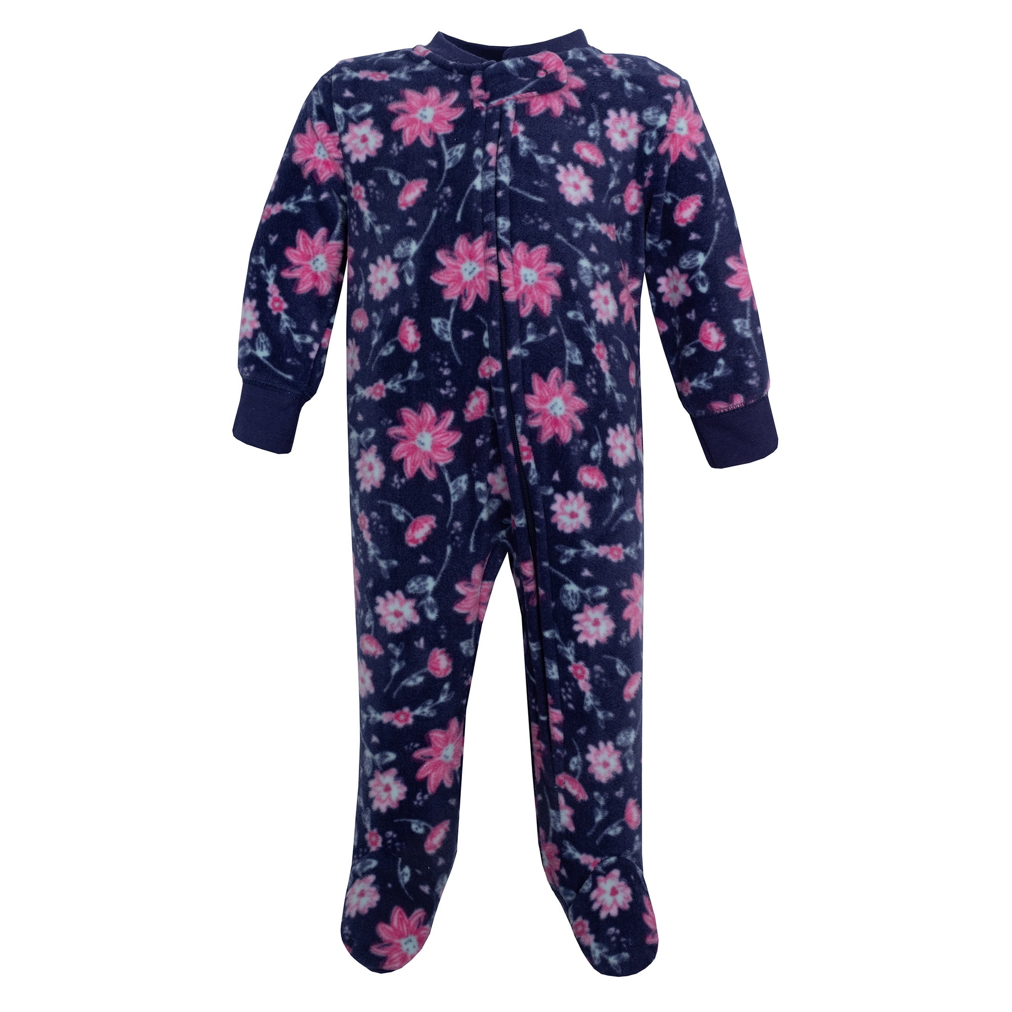 Hudson Baby Infant Girls Fleece Sleep and Play, Botanical&nbsp;, 0-3 Months
