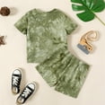 thumbnail image 7 of PatPat Toddler Boys Clothes Baby Boy Outfit Sets 2 Piece Tie Dye 100% Cotton Short Sleeve Top and Shorts, Army Green,18-24 Months, 7 of 7