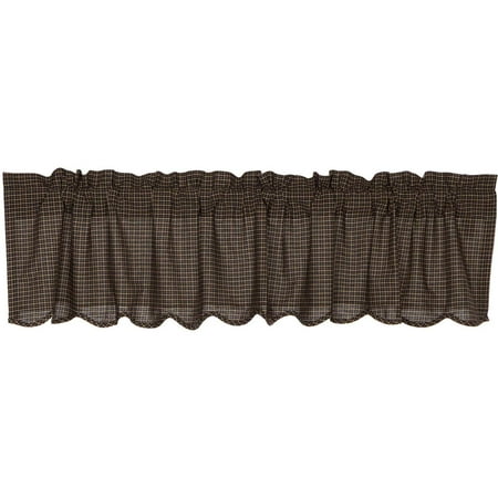 Country Black Primitive Kitchen Curtains Prim Grove Plaid Rod Pocket Country Black Primitive Kitchen Curtains Prim Grove Plaid Rod Pocket Cotton 20x72 Valance