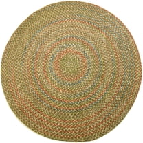 Rhody Rug Katie KA53 Camel 6 x 6 Round - Braided Area Rug, Home Decor, Floor Mat or Bedroom Rug - Easy Care, Ideal for High Traffic Areas in Hallway and Living Room - Made in USA