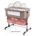 thumbnail image 6 of NEWLAKE 3 in 1 Bassinet for Baby, Easy Folding Height Adjustable Bedside Sleeper (Beige), 6 of 7