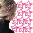 thumbnail image 3 of Pink Star Hair Clips for Girls Cute Small Hair Clips for Kids Pentagram Star Clips for Hair Barrettes Metal Hair Clip Kawaii Pink Hairpin Snap Hair Clips Pink Hair Clips Hair Accessories for Women, 3 of 9