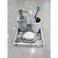 thumbnail image 3 of Bathroom Accessories Set 4 Pieces Resin Bathroom Vanity Countertop Accessory Set with Bathroom Toothbrush Holder Set Soap Dispenser Tumbler Soap Dish for Bathroom Home Decor, 3 of 5