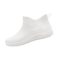 thumbnail image 2 of HTHLVMD Slip On Rubber Footwear, Waterproof Low Cut Ankle Rain Boots Casual Outdoor Strolling, Wave Textured Slip On Footwear Holiday Travel Wearing, Flexible Rubber Working Shoes, White 7, 2 of 4