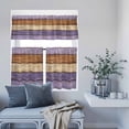 thumbnail image 6 of 3 Piece Kitchen Curtains and Valances Set Farmhouse Purple Brown Cafe Curtains 24 Inch Length Vintage Wooden Striped Valance & Tier Curtain for Living Room Bedroom Small Window 54"x18"+27"x24"*2, 6 of 6