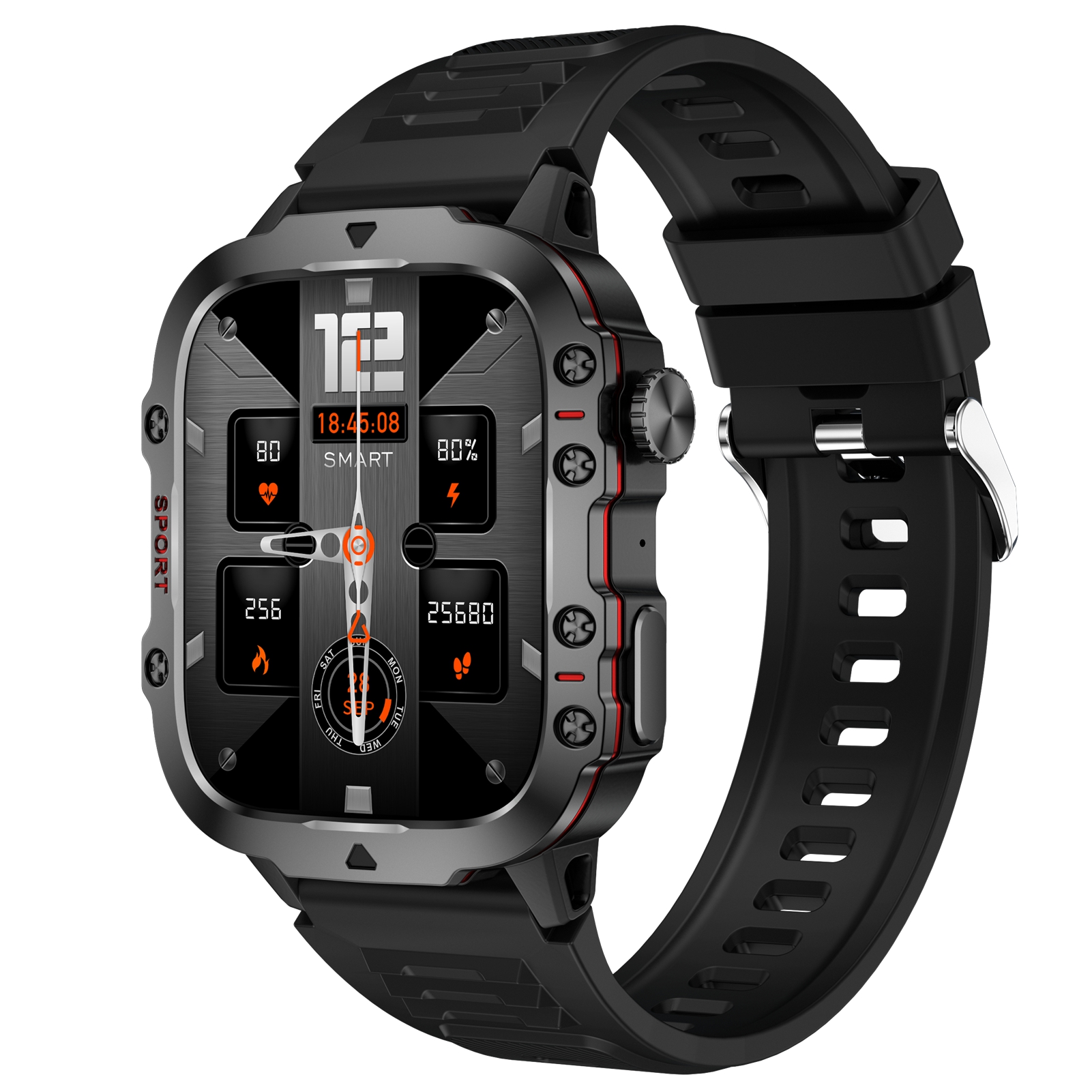 M Buder Smartwatch for Women and Men BT Answer/Make Call Health Monitoring Sports Watch 1.96 inches / 49.78 mm High-Clear Display Black