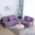 thumbnail image 2 of Unique Bargains 1-Piece Traditional Artistic Stretch Loveseat Slipcover, Purple, 2 of 8