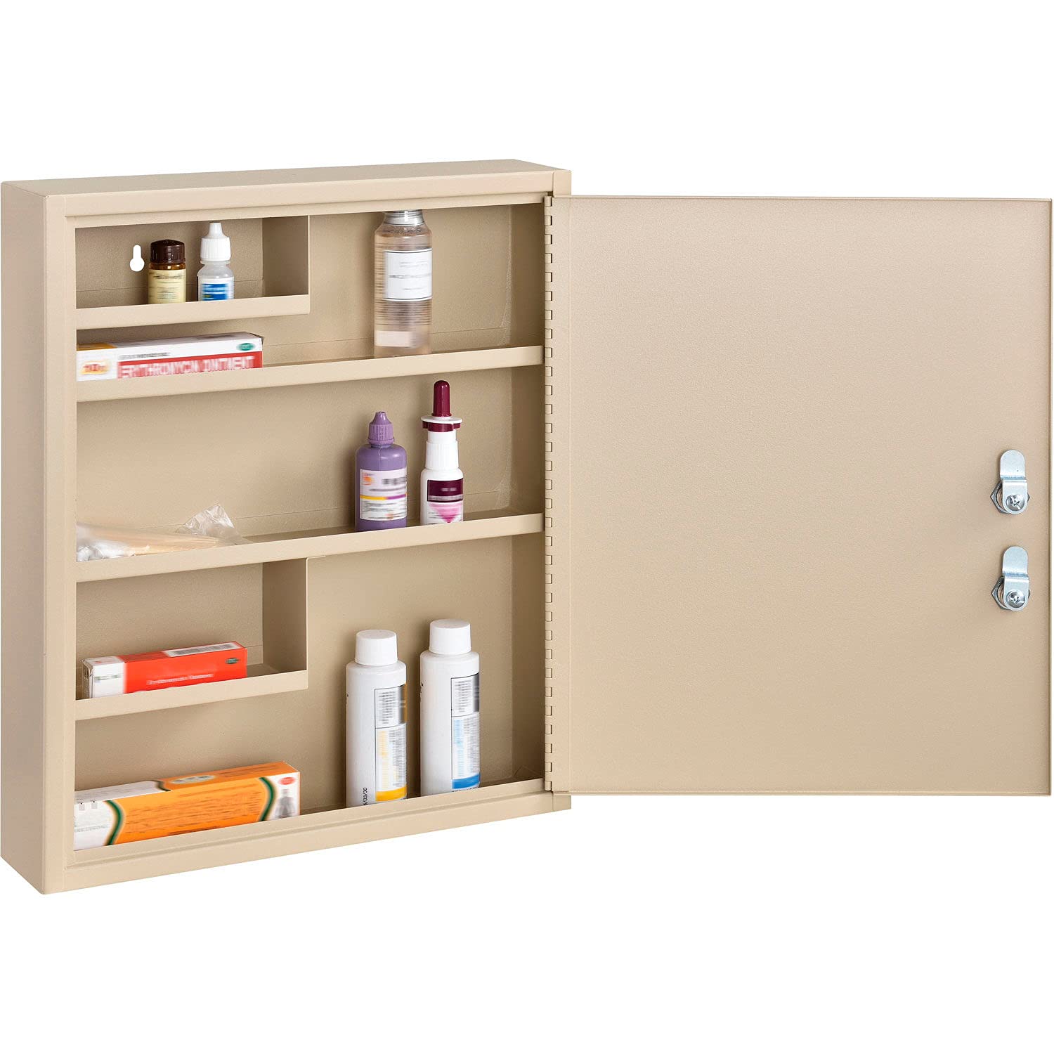 Global Industrial Medical Security Cabinet w/Double Key Locks 14""Wx3-1/8""Dx17-