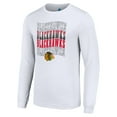 thumbnail image 2 of Men's Starter White Chicago Blackhawks Four Team Name Logo Long Sleeve Graphic T-Shirt, 2 of 3