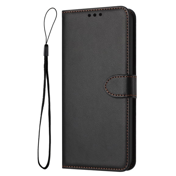 Allytechgroup iPhone 13 Wallet Case for Women Men, Flip Cover Folio Stand Cards Holder Hand Wrist PU Leather TPU Interior Shockproof Magnetic Closure Case Cover for iPhone 13, Black