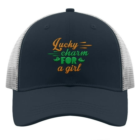 Baseball Hat Lucky Charm for a Girl Embroidery Dad Hats for Men Cool Adjustable for Fishing Snapbacks Marine blue One Size