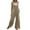 Khaki, variant on XWSHYW Womens Rompers and Jumpsuits Fashion Sleeveless Solid Color Jumpsuit Leisure Loose Fit Comfort Waist Long Jumpsuits