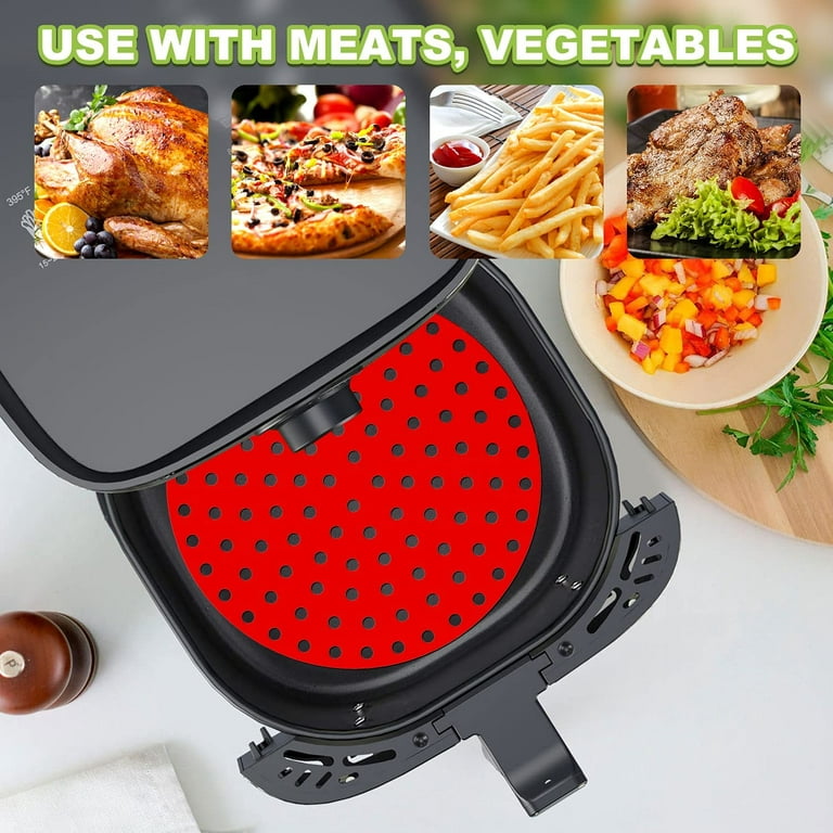 Nogis 2-Pack Reusable Air Fryer Liners, 8 Inch Round Air Fryer Basket Mats,  Non-Stick Silicone Air Fryer Accessories Compatible with NINJA, INSTANT  POT, GOURMIA, POWER XL, CHEFMAN, DASH and More 