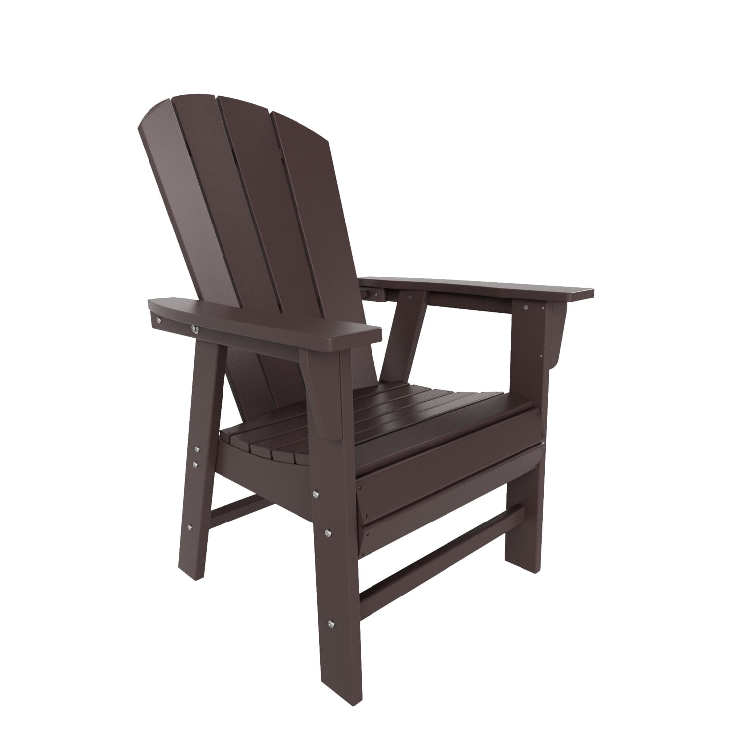 WestinTrends Malibu Adirondack Patio Dining Chairs, All-Weather Poly Lumber, Ergonomic Seat, 330-lb Capacity, Dark Brown