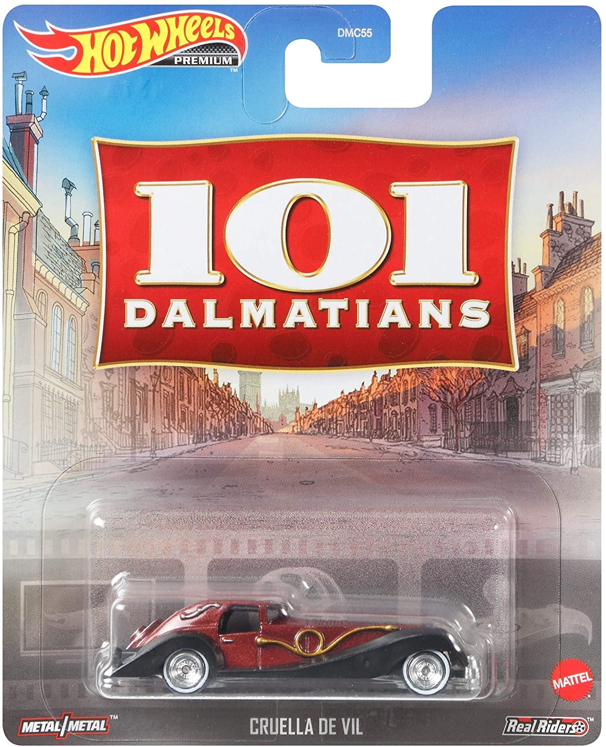 Brand New Mattel Hot Wheels Premium 101 Dalmatians Cruella De Vil 