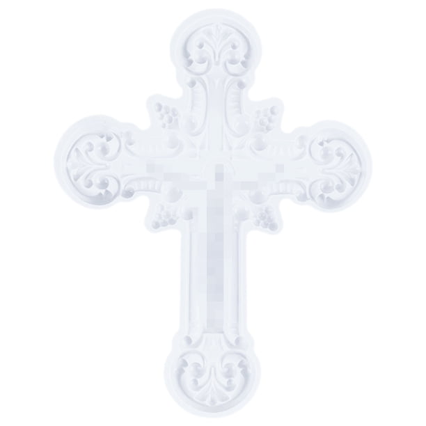 KAKOWELY Molde de silicona para adornos de pared con forma de cruz, molde para manualidades DIY, molde de silicona con forma de cruz epoxi DIY