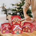 thumbnail image 5 of 20pcs Christmas House Gift Box Kraft Paper Packaging Boxes Cake Candy Storage Boxes Xmas Party Favors Boxes, 5 of 7