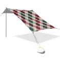 thumbnail image 3 of Portable Beach Tent Sun Shelter With Ground Pegs Water And Wind Resistant Sun Shade Canopy Angle Adjustable Traditional Tartan Plaid, 3 of 7