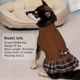 thumbnail image 3 of KYEESE Dog Sweater, Brown Turtleneck Sweater Dress with Bowtie, Dog Sweater for Small Dogs, M, 3 of 7