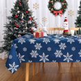 thumbnail image 1 of Christmas Tablecloth 60 x 84 Inch, Christmas Table Cloths for Rectangle Tables Winter Tablecloth, Xmas Blue Snowflake Outdoor Christmas Decorations Picnic Party Indoor Kitchen Table Decor, 1 of 6