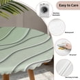 thumbnail image 3 of Sage Green Ombre Round Tablecloth for 45-54 Inch Tables,Fitted Table Cover with Elastic Edge,Modern Geometric Abstract Art Aesthetics Waterproof Outdoor Table Cloth Protector for Patio Garden Dinner, 3 of 9