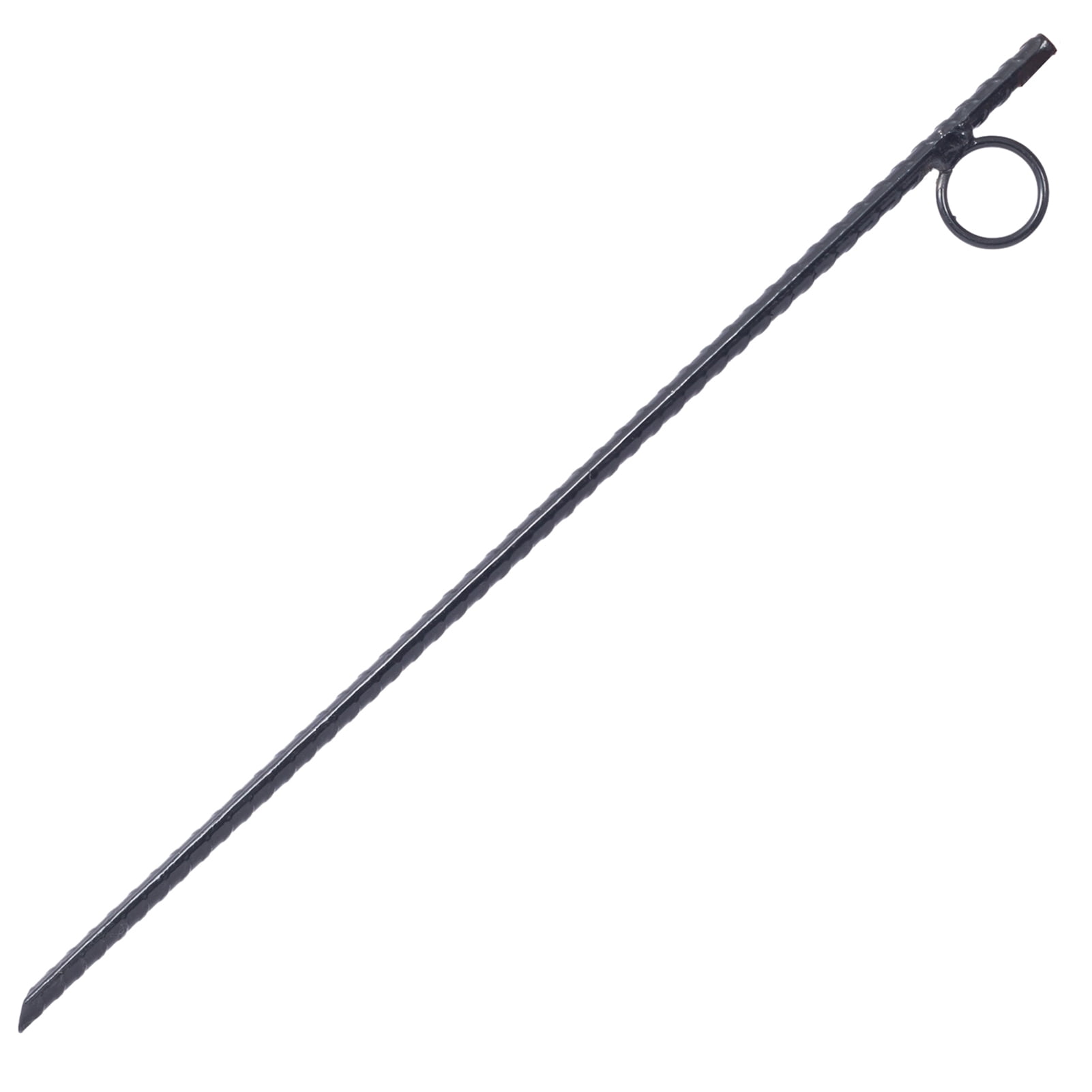 18" Heavy Duty Tent Stakes 6 Pack, Galvanized Steel Rebar Ground Anchors for Canopy, Camping, Tarp, Rust Resistant Metal Pegs with Loop for Ropes