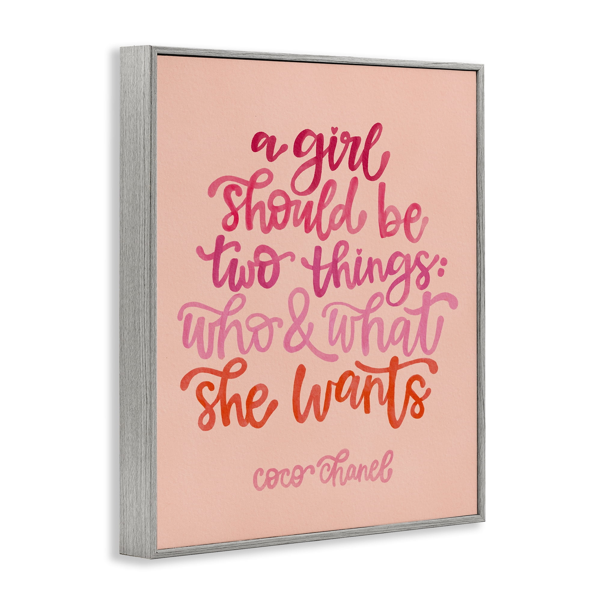 Stupell Industries Where & What She Wants Typography Painting Gray Framed Art Print Wall Art, 11 x 14