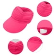 thumbnail image 6 of Gsakboxl Women UPF50+ Foldable Ponytail Sun Visor Cap, Ice Feel Lightweight Large Brim Empty Top Sports Hat for Outdoor Workout Hiking Skull Cap Hot Pink One Size, 6 of 7