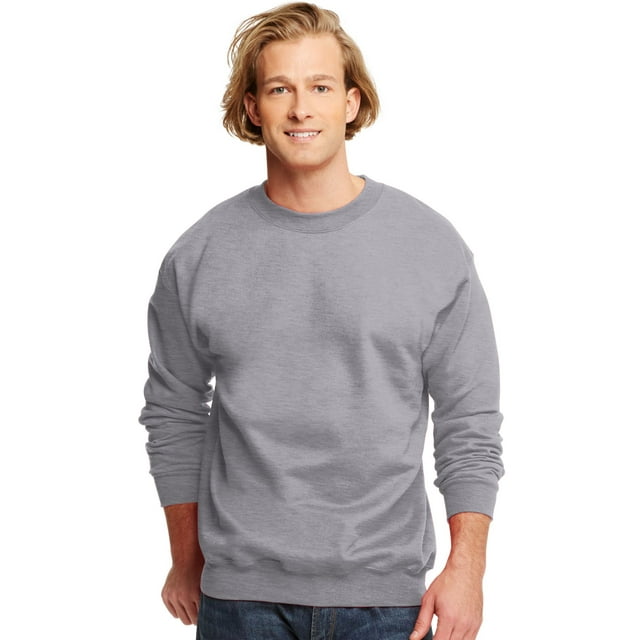 Hanes Chandail à Col Rond pour Adulte en Coton Ultime, TG, Gris Oxford