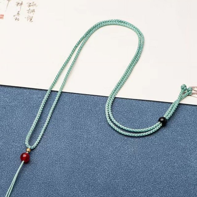 Cordón colgante multicolor, cordón ajustable de ágata de jade, cordón tejido, collar de cuerda con cuentas de jade
