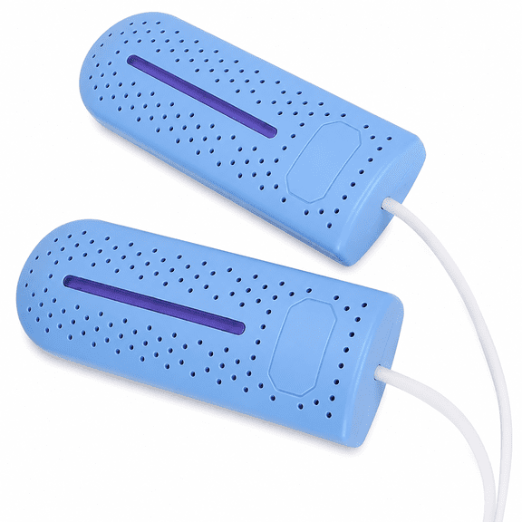 ABCISI Shoe Dryer, 110-240V Portable Boot Dryer with Gentle Warm Air Circulation, 2-Piece Footwear Drying Warmer for Sneakers, Boots, Dormitory, Home and Travel, Blue