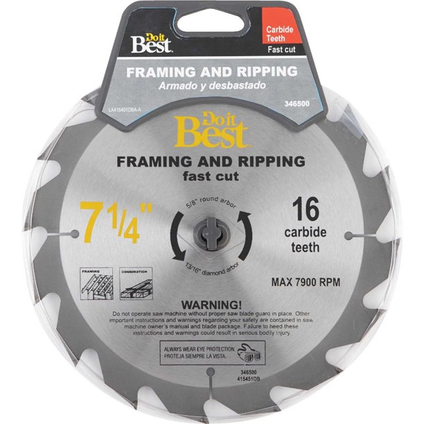 Do it Best 71/4 In. 16Tooth Framing & Ripping Circular Saw Blade