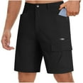 thumbnail image 4 of YLSDY Men's Cargo Shorts Quick Dry Lightweight Summer Casual Flat Front Shorts for Men Work Golf Outdoor Hiking Sports Shorts Black L, 4 of 9