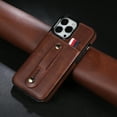 thumbnail image 4 of Dteck iPhone11 pro, Wrist Strap PU Leather Shockproof Handy Belt Case for iPhone 11 Pro,Brown, 4 of 9