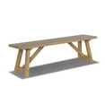 thumbnail image 4 of Grain Wood Furniture Cascais Solid Wood Bench with Farmhouse Base in Blonde Oak Top and Base, 4 of 5