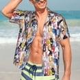thumbnail image 5 of Lsque Colourful Horses pattern Hawaiian Shirt for Men, Unisex Summer Beach Casual Short Sleeve Button Down Shirts-X-Large, 5 of 9