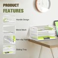 thumbnail image 4 of Daltack 3-Tier Paper Organizer with Handle, Mesh Desk Organizer Letter Tray, Paper Tray Organizer File Organizer for A4 File Folder, White, 4 of 6