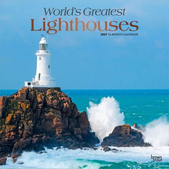 World's Greatest Lighthouses | 2027 12x24" (Hanging) Wall Calendar | Plastic-Free