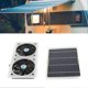 thumbnail image 1 of Kit de ventilateur solaire 100 W 12 V, étanche, portable, double évacuation, pour serre domestique, 1 of 5