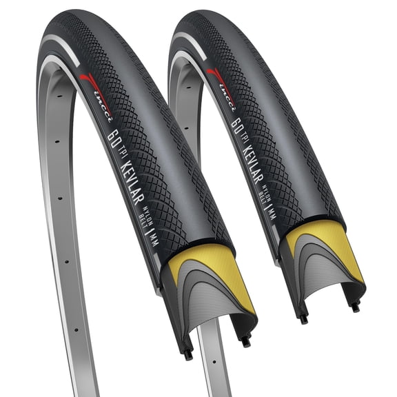 Fincci 700x28c Bike Tires (28-622) Foldable Anti-Puncture for Road Racing and Touring, 2-Pack